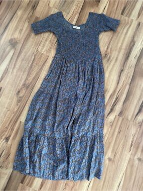Natural Life blue paisley smocked dress